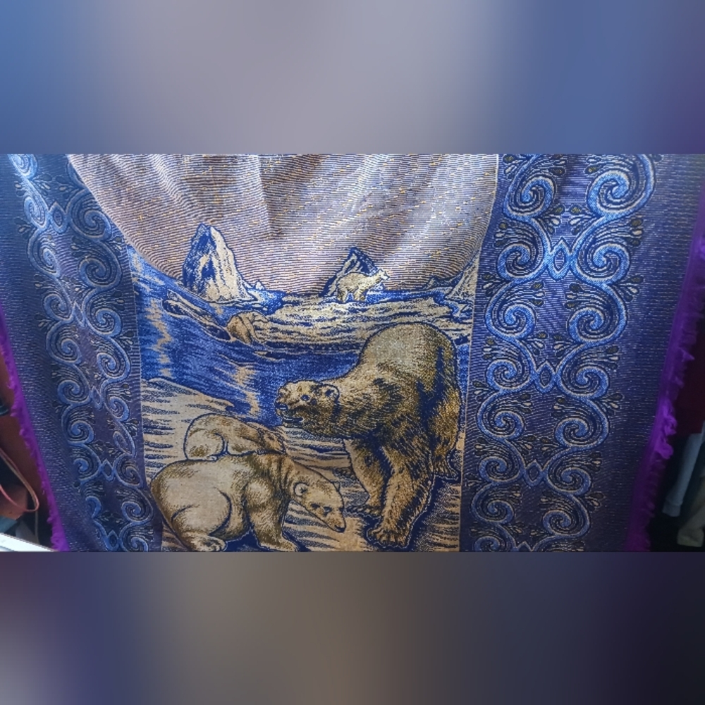 Vintage San Marcos Blanket/bedspread Polar Bear Pattern King Size